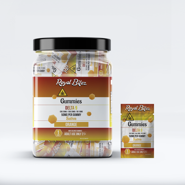 Royal Bitez Delta 9 27CT Single Gummy: Orange (Sativa)