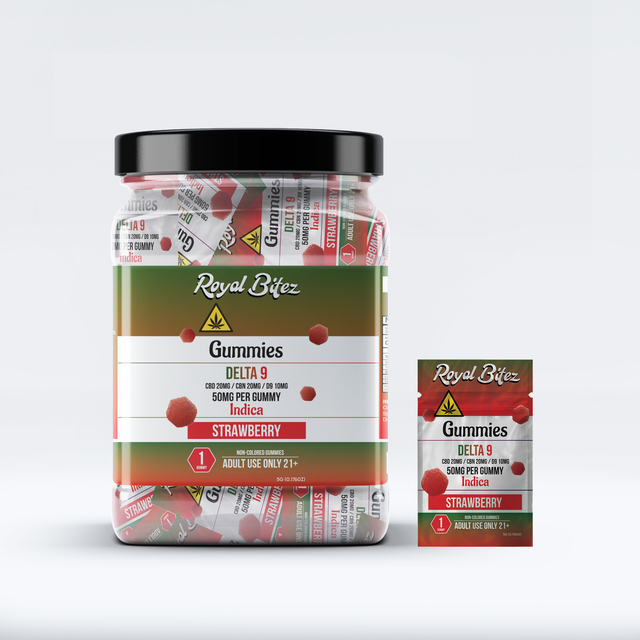Royal Bitez Delta 9 27CT Single Gummy: Strawberry (Indica)