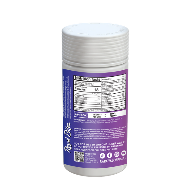 Royal Bitez Deep Sleep 15CT Gummy: Blue Raspberry