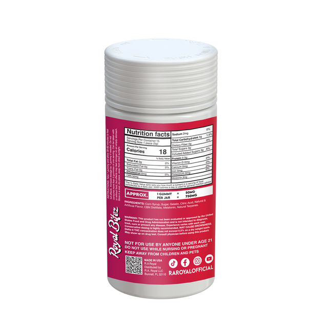 Royal Bitez Deep Sleep 15CT Gummy: Strawberry