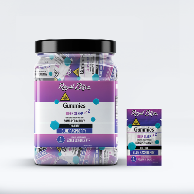 Royal Bitez Deep Sleep 27CT Single Gummy: Blue Raspberry