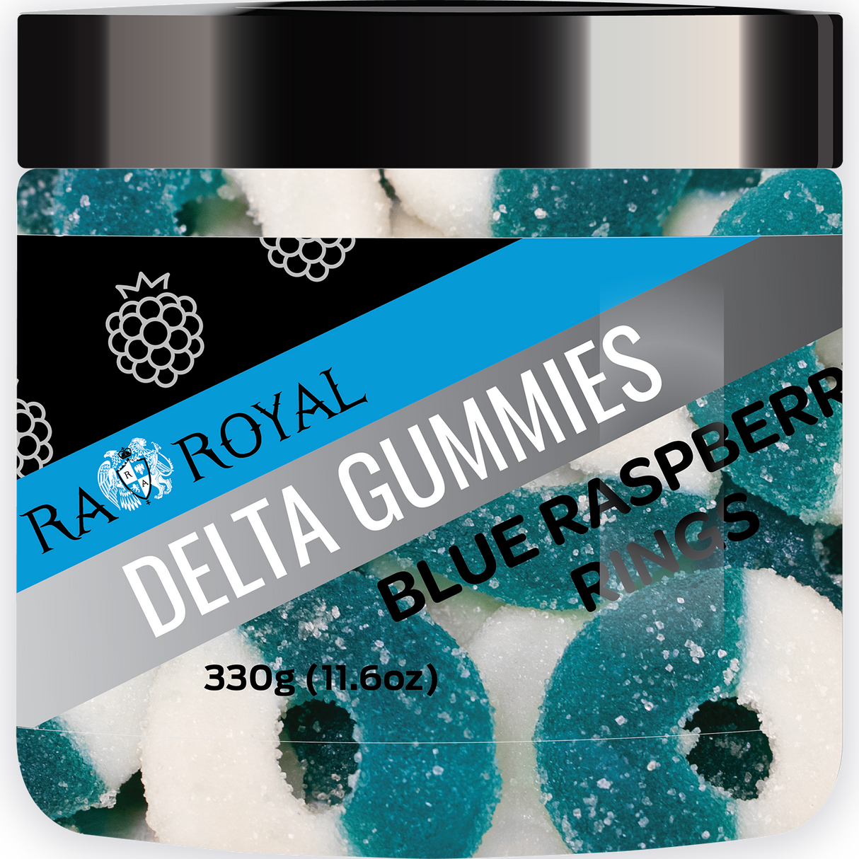 R.A. Royal Gummies: Delta-8 Blue Raspberry Rings (1400 MG)