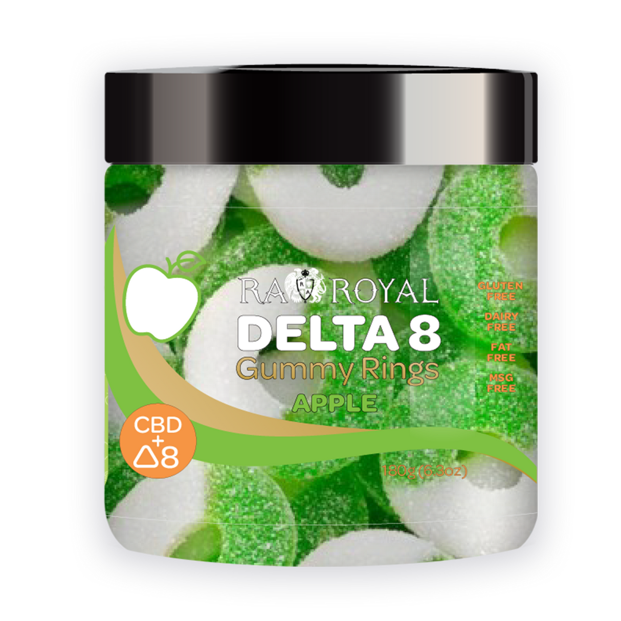 R.A. Royal Gummies: Delta-8 with CBD Apple Rings (800 MG)