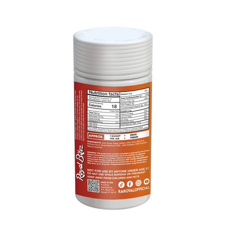 Royal Bitez Focus 15CT Gummy: Orange