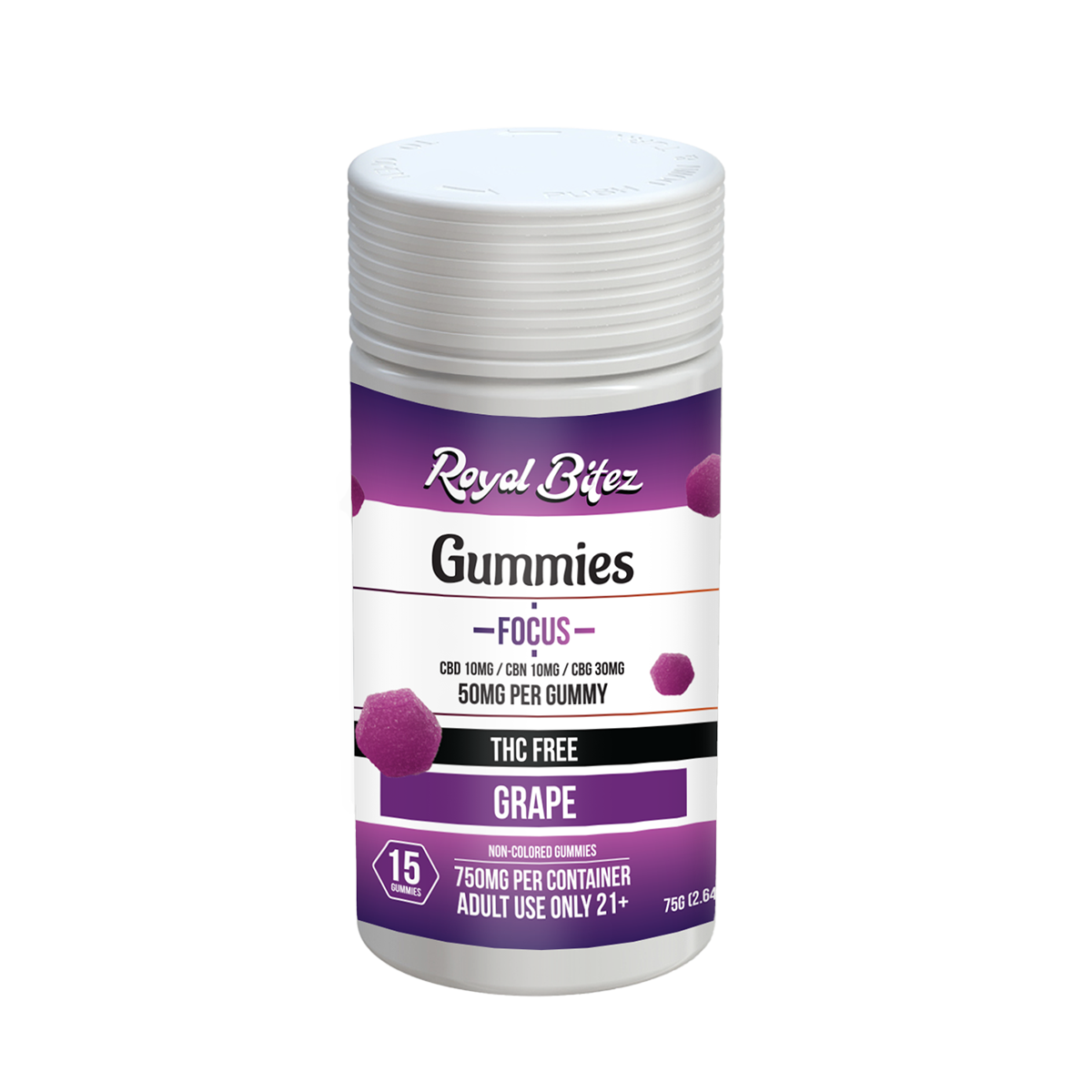 Royal Bitez Focus 15CT Gummy: Grape