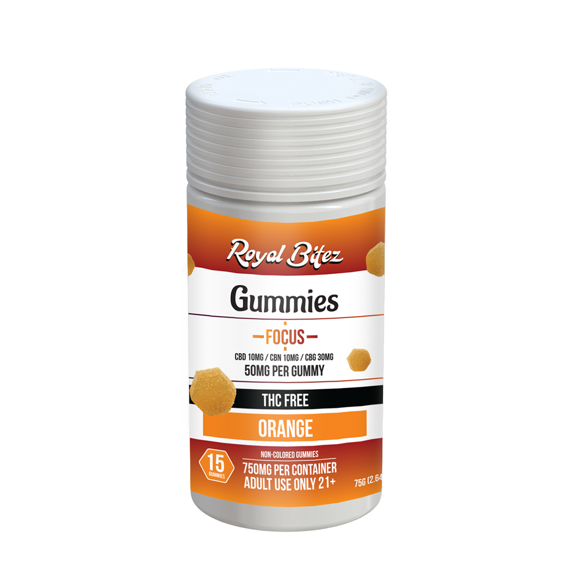 Royal Bitez Focus 15CT Gummy: Orange