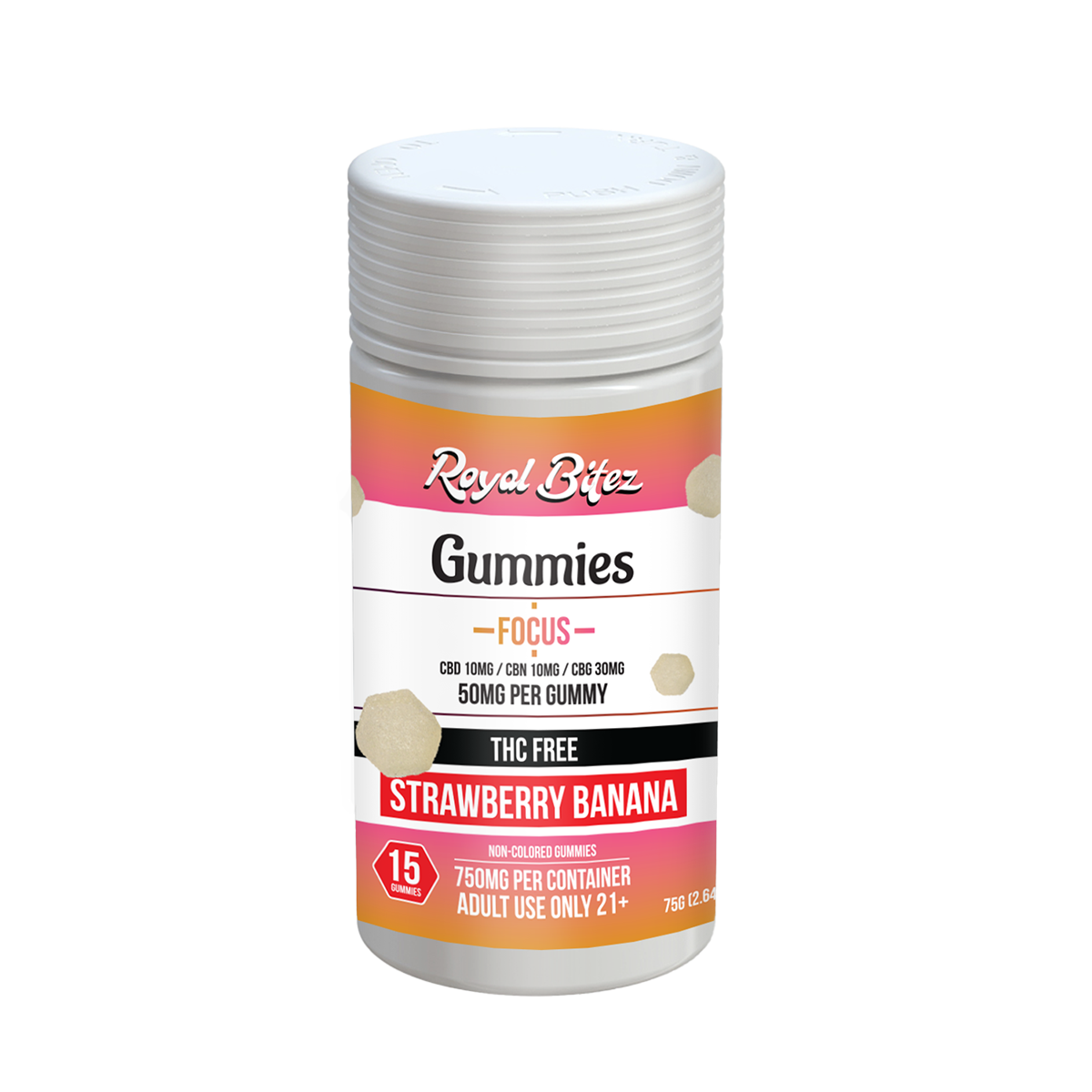 Royal Bitez Focus 15CT Gummy: Strawberry Banana