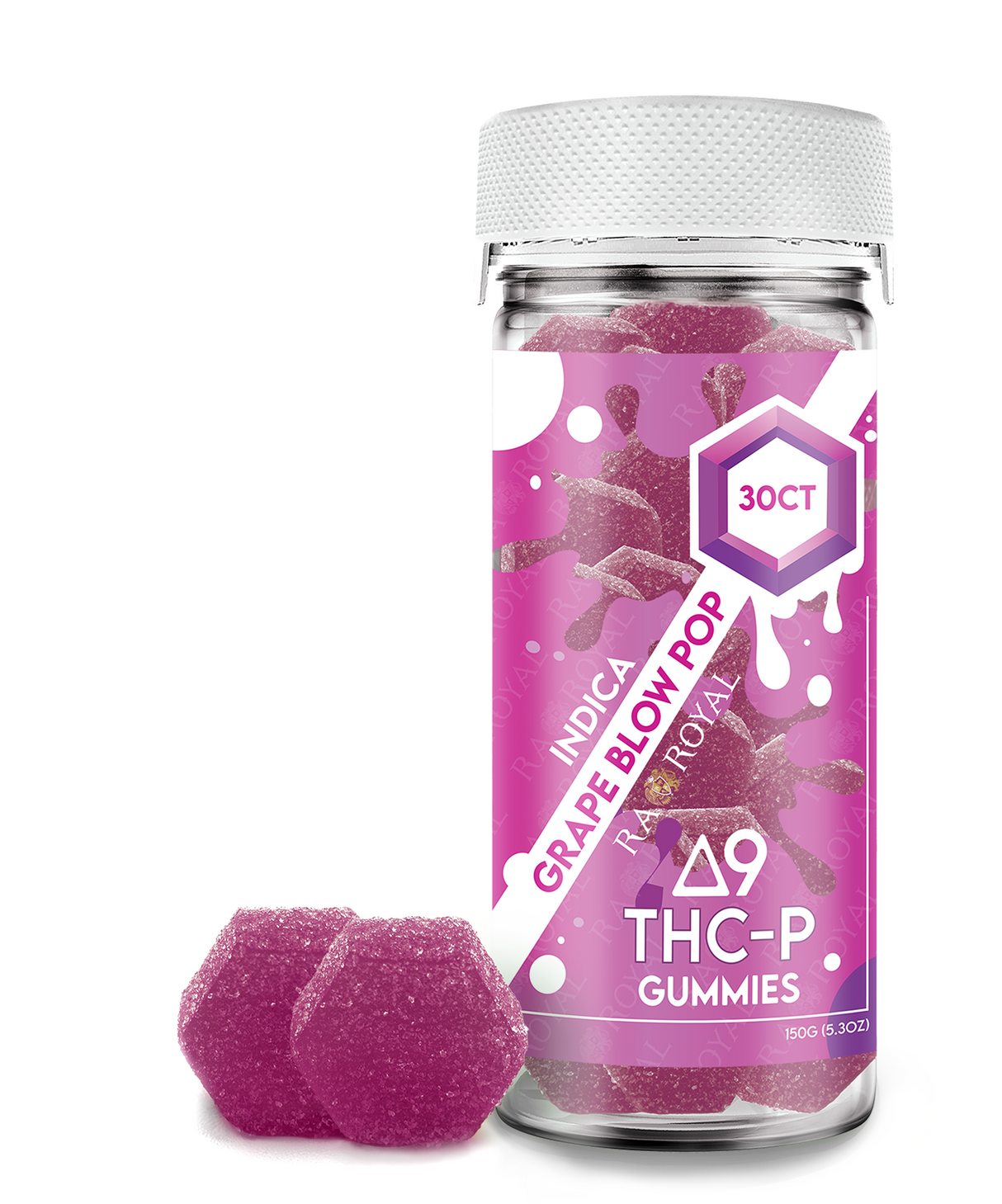 Delta 9 1,050MG 30CT Gummy: Grape Blow Pop (Indica)