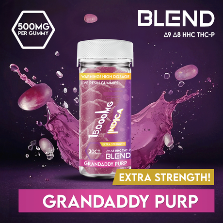 Blend 15,000MG 30CT Gummy Jar: Grandaddy Purp (Indica)