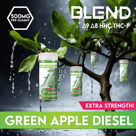 Blend 15,000MG 30CT Gummy Jar: Green Apple Diesel (Sativa)