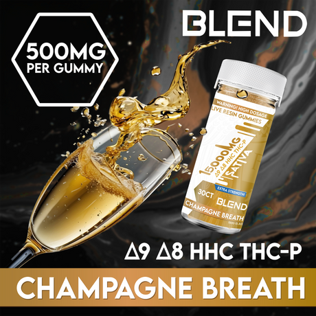Blend 15,000MG 30CT Gummy Jar: Champagne Breath (Sativa)