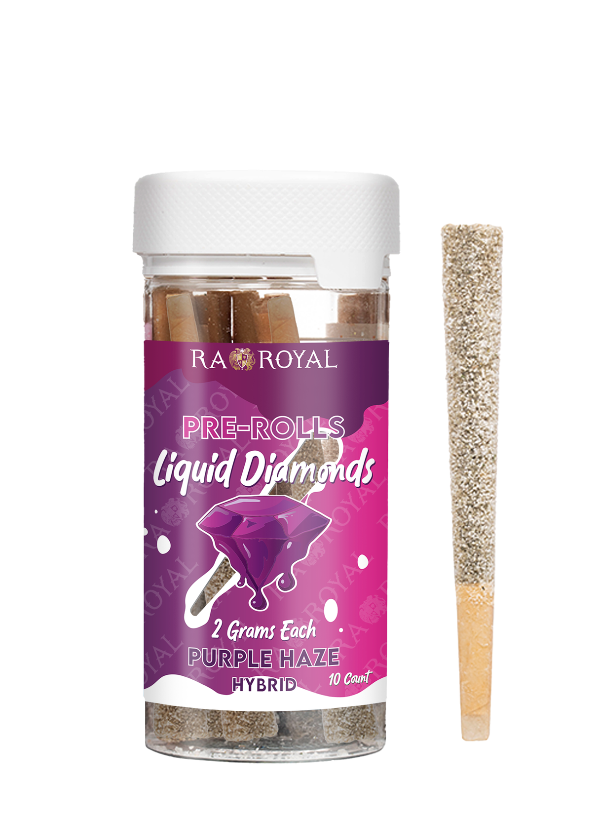 Liquid Diamond 10x2G THC Prerolls: Purple Haze (Hybrid)