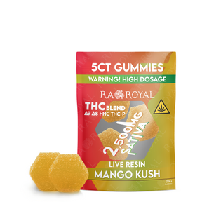 Blend 2,500MG 5CT Gummy Pack: Mango Kush (Sativa)