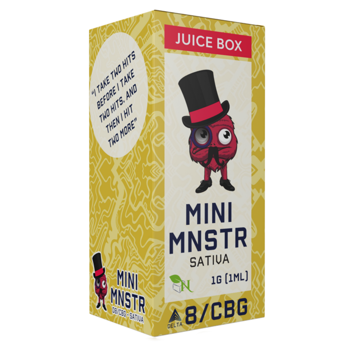 AGFN Mini Mnster 1 Gram Vape: Delta 8 + CBG Juice Box (Sativa)