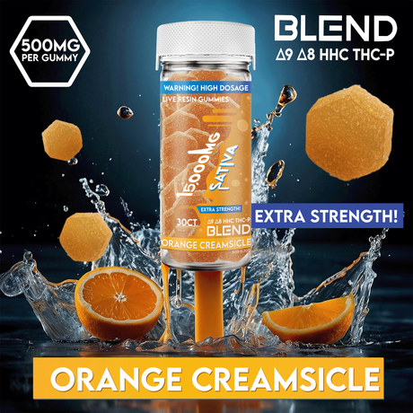 Blend 15,000MG 30CT Gummy Jar: Orange Creamsicle (Sativa)