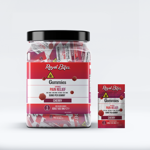 Royal Bitez Pain Relief 27CT Single Gummy: Cherry