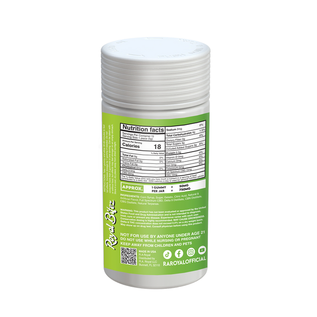 Royal Bitez Pain Relief Support 15CT Gummy: Green Apple