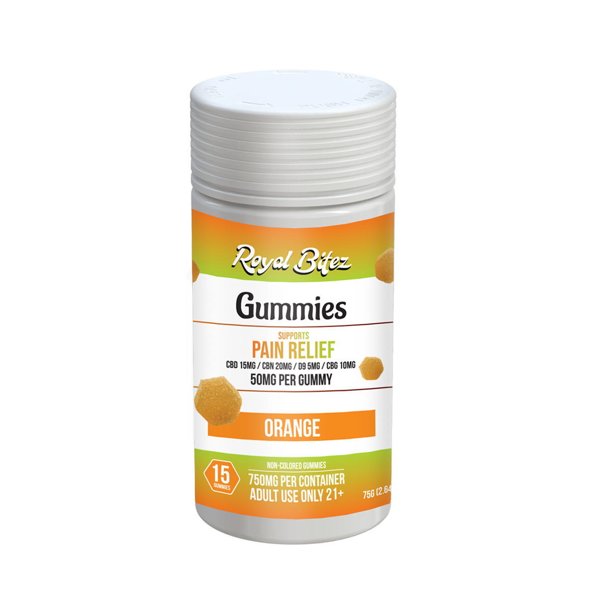 Royal Bitez Pain Relief Support 15CT Gummy: Orange