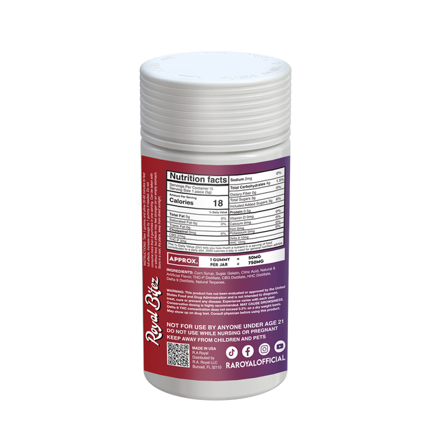 Royal Bitez Party 15CT Gummy: Blue Raspberry