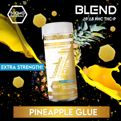 Blend 15,000MG 30CT Gummy Jar: Pineapple Glue (Sativa)