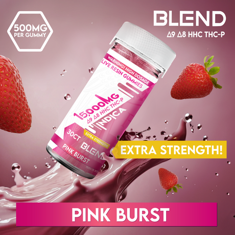 Blend 15,000MG 30CT Gummy Jar: Pink Burst (Indica)