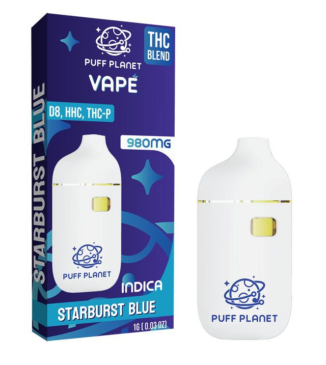 Puff Planet THC Blend 1ML Vape: Starburst Blue (Indica)