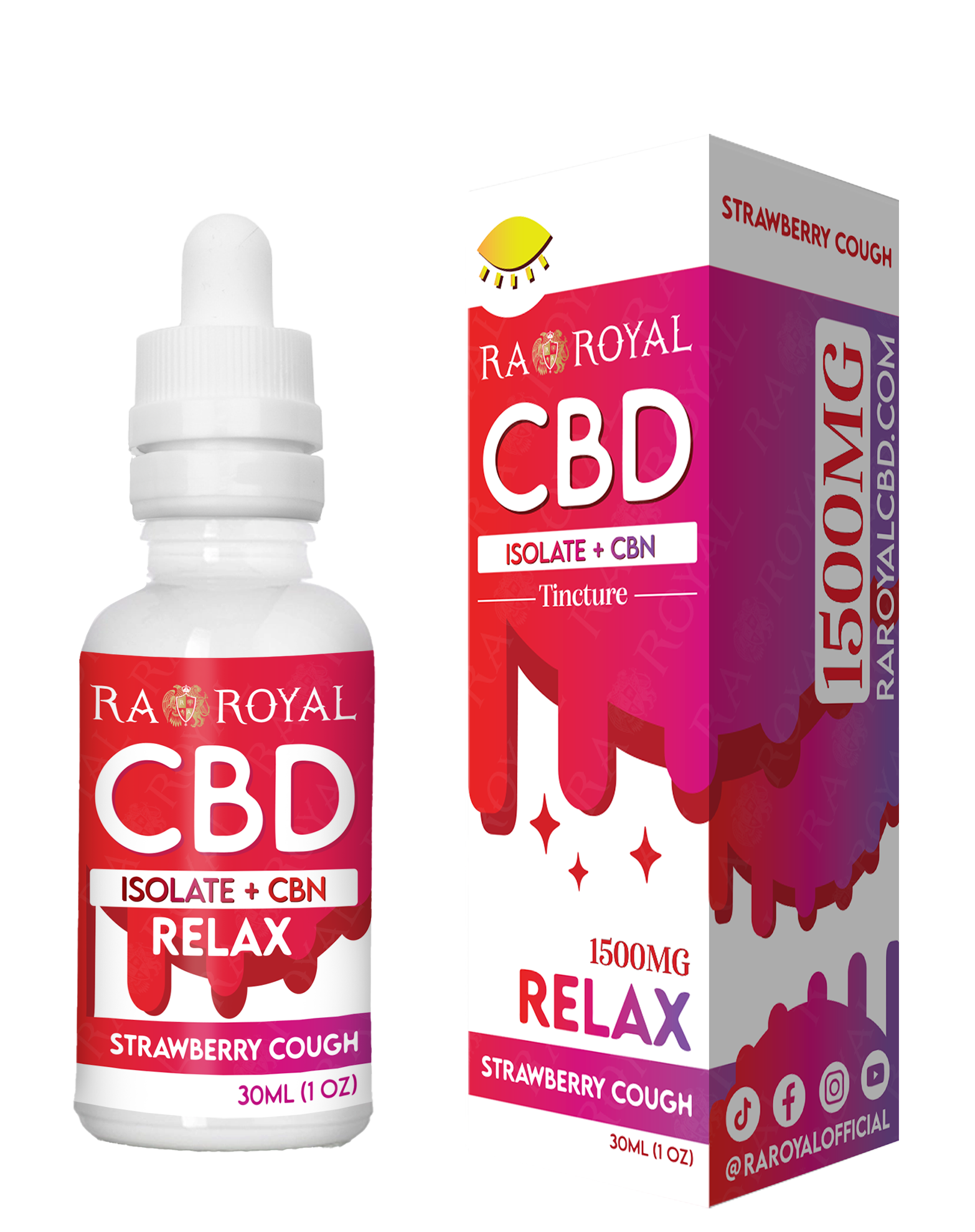 RA Royal CBD Blend 1500MG Tincture – Strawberry Cough (Relax
