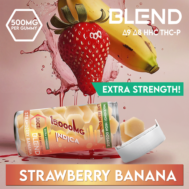 R.A Royal Blend 15,000MG Strawberry Banana Indica Gummies