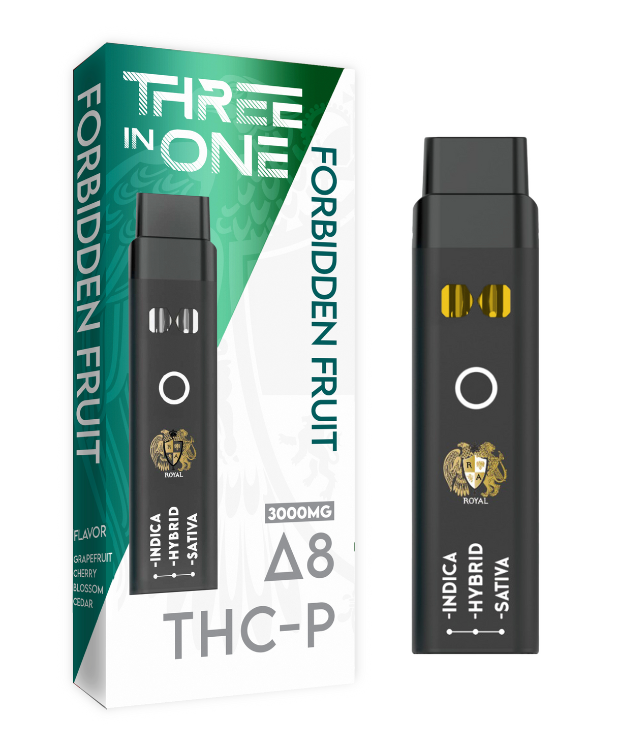 Delta 8 + THC-P Three-In-One Disposable Vape: Forbidden Fruit (3000MG)