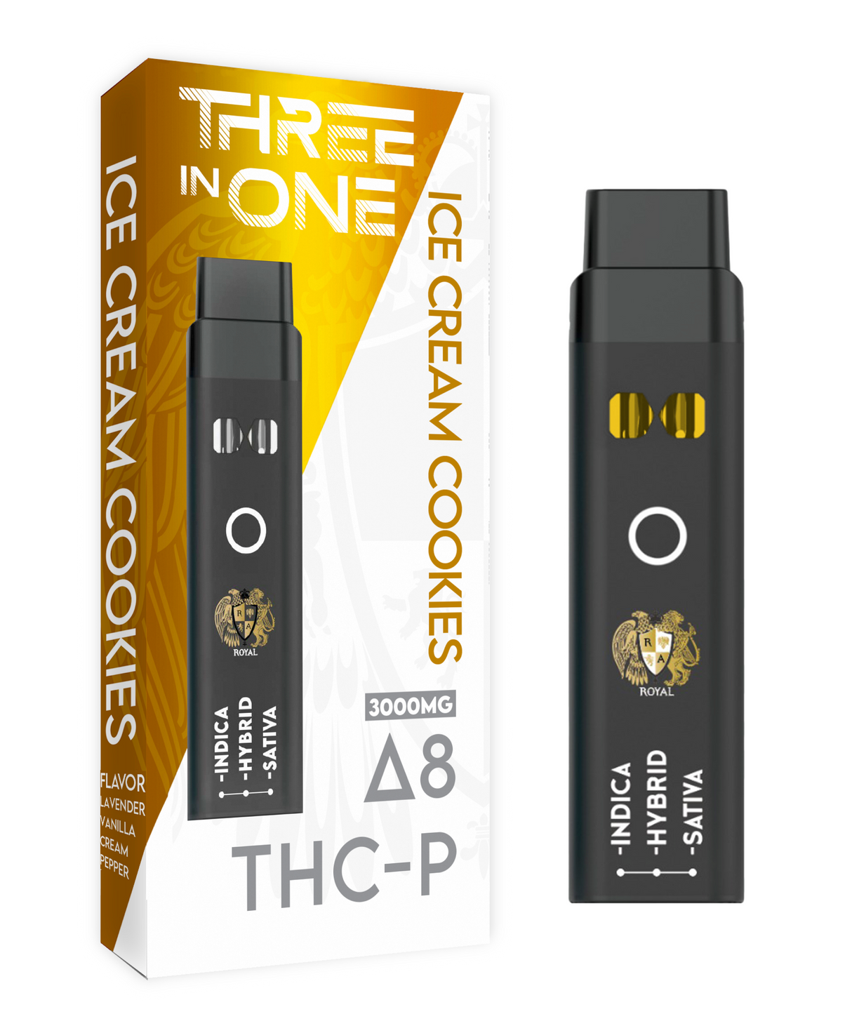 Delta 8 + THC-P Three-In-One Disposable Vape: Ice Cream Cookies (3000MG)