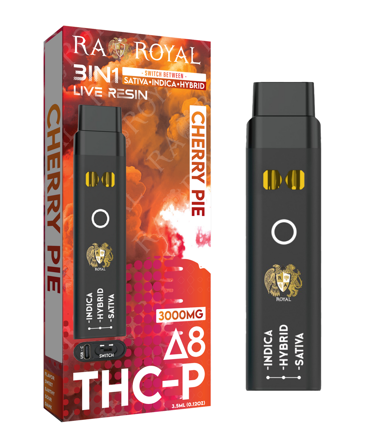 Delta 8 + THC-P Three-In-One Disposable Vape: Cherry Pie (3000MG)