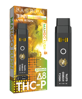 Delta 8 + THC-P Three-In-One Disposable Vape: Mango Kush (3000MG)