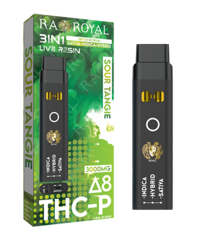 Delta 8 + THC-P Three-In-One Disposable Vape: Sour Tangie (3000MG)