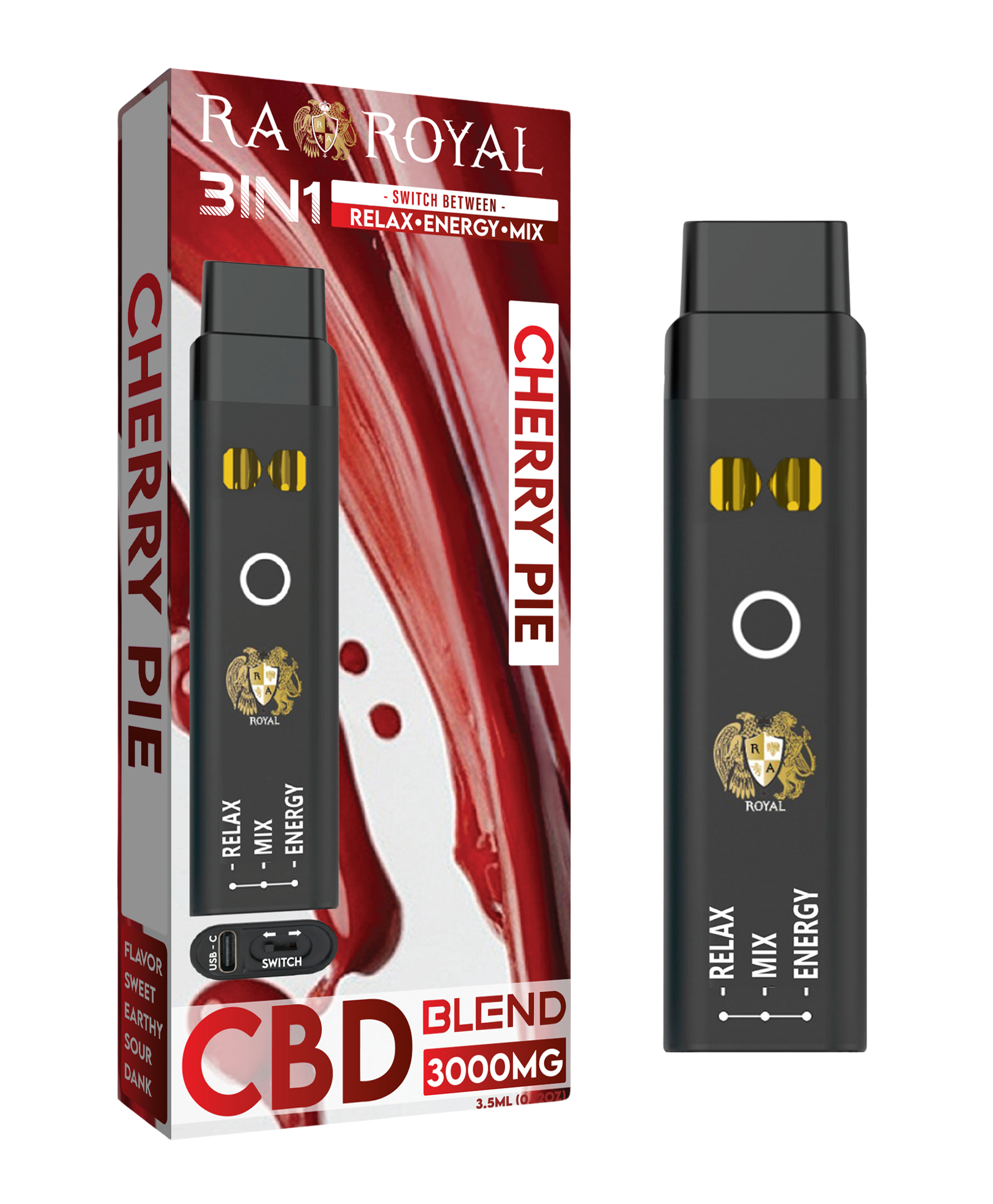 R.A. Royal CBD+ Cherry Pie Vape (2500MG)