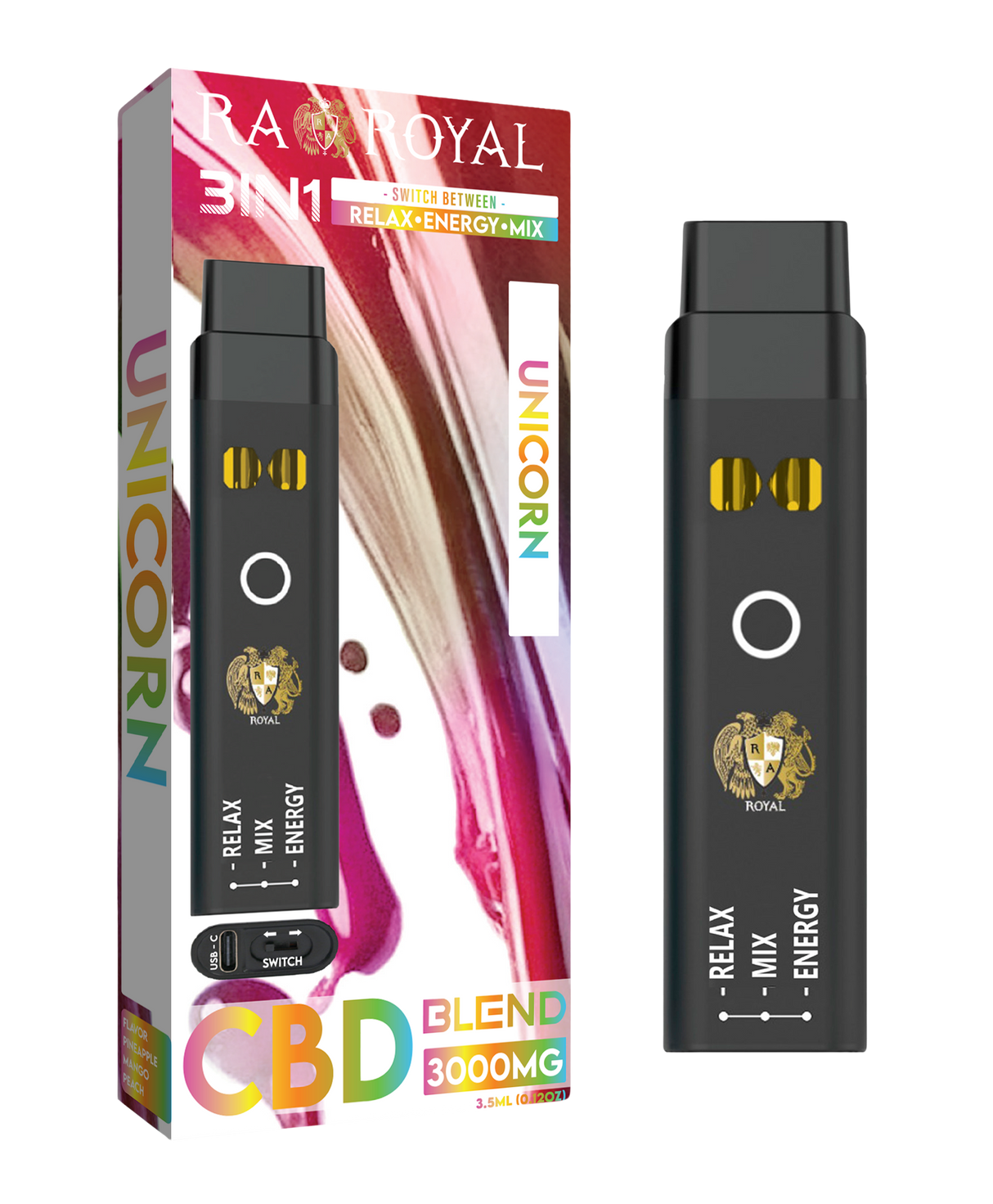 CBD+ Three-in-One Disposable Vape: Unicorn (2500 MG)