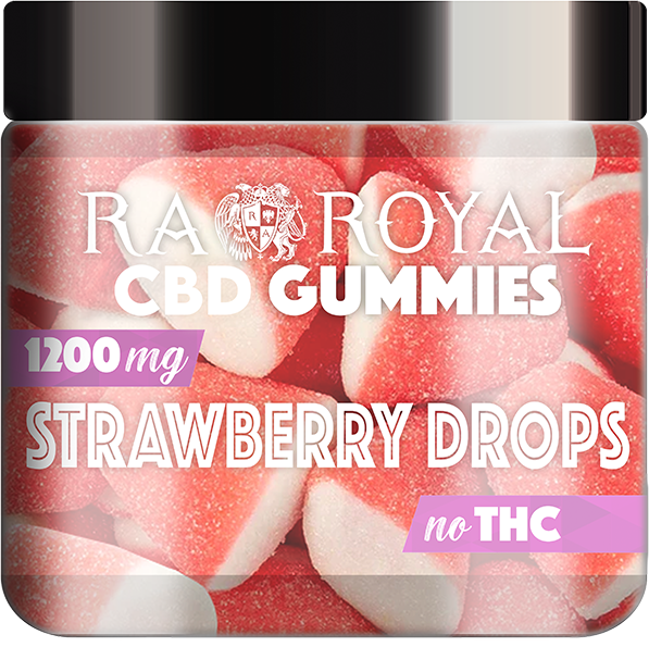 R.A. Royal Gummies:  CBD Strawberry Drop Gummy Jar (1200 MG)