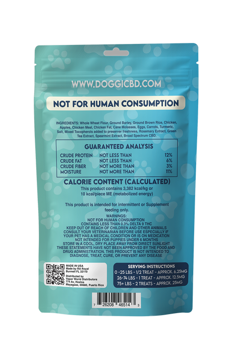 Doggi CBD 500MG Dog Treats: Bak'd Apples & Chicken