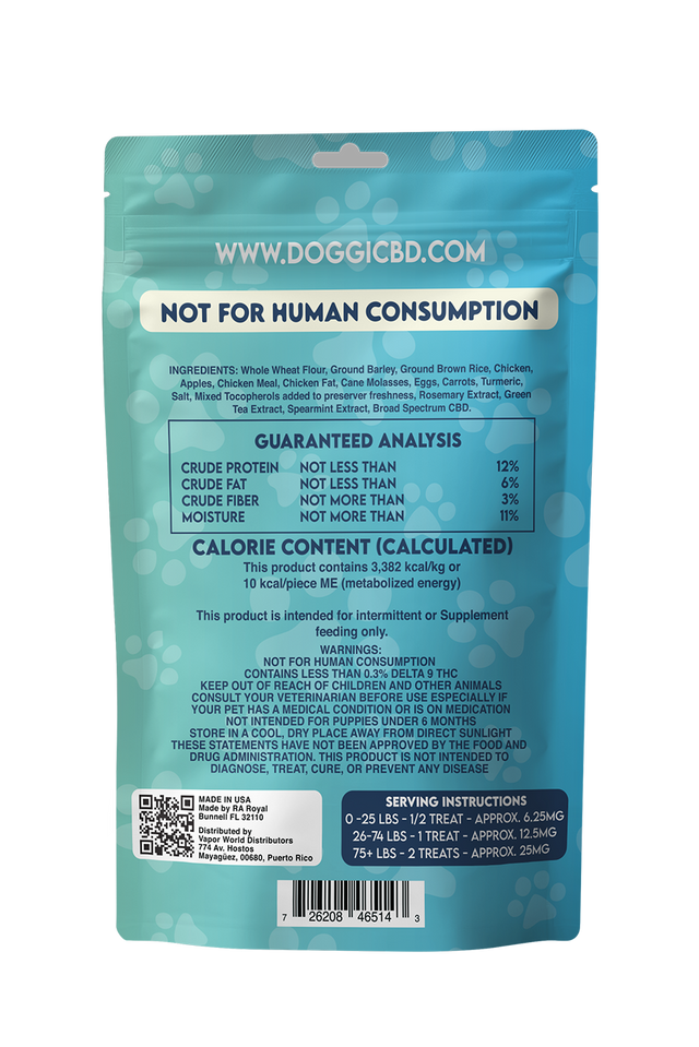 Doggi CBD 500MG Dog Treats: Bak'd Apples & Chicken