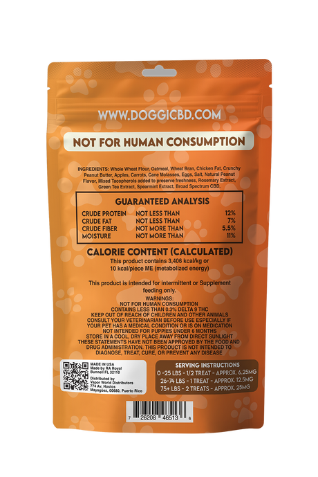 Doggi CBD 500MG Dog Treats: PB & Banana Bones