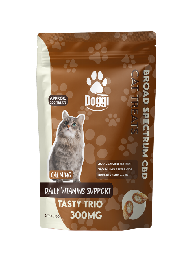 Doggi CBD 300MG Cat Treats: Tasty Trio