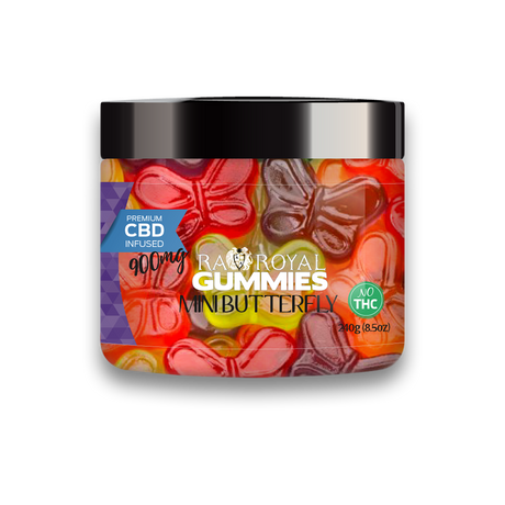 A 900 MG jar of our CBD Hemp Butterfly Gummies.