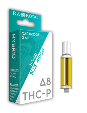 Delta-8 + THC-P Vape Cartridge (2 ML): Blue Widow Hybrid (1800 MG)