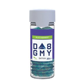 Blue Sherbert Delta 8 Sativa Gummy Jar