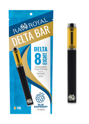 R.A. Royal Delta-8 Vape Pen: Blue Raspberry Hybrid Bar