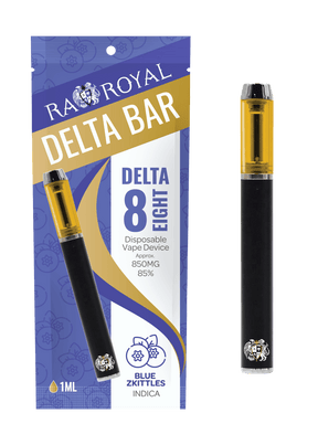 R.A. Royal Delta-8 Vape Pen: Blue Zkittles Indica Bar