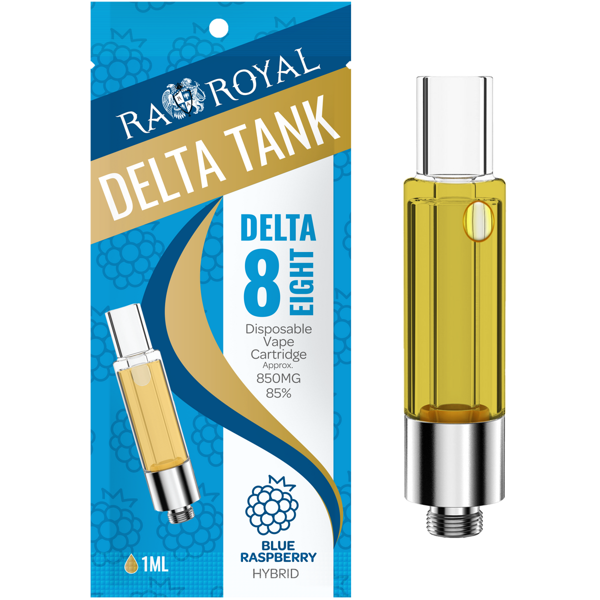R.A. Royal Delta-8 Vape Tank Blue Raspberry Hybrid – 850MG | 1ML – RA Royal