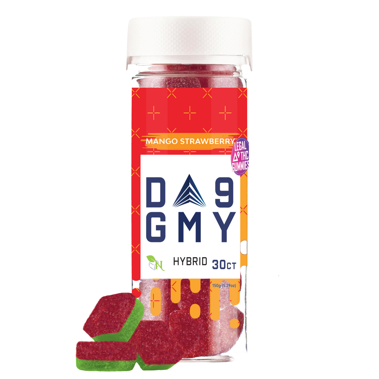 A Gift From Nature Delta-9 Hybrid Gummy Jar: Mango Strawberry