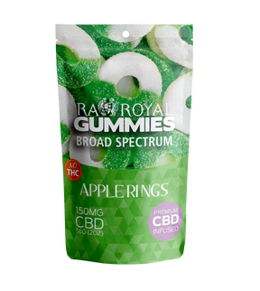 R.A. Royal Gummies: Broad Spectrum CBD Apple Ring Gummy Pouch (150MG)
