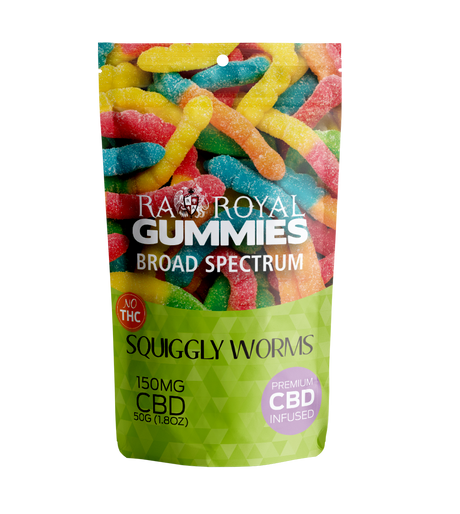 Our Broad-Spectrum CBD Sour Gummy Worms.