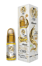 An image of our CBD Classic Vape Juice. It shows a flask of golden CBD liquid next to a marbled ivory box.